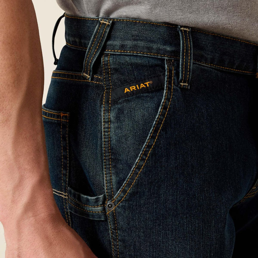 Calça Jeans Ariat Rebar M4 Relaxed Workhorse DuraStretch Boot Cut Phantom