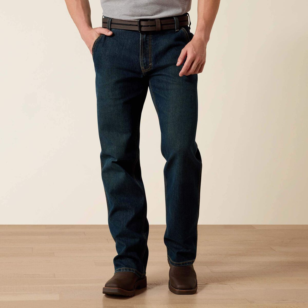 Calça Jeans Ariat Rebar M4 Relaxed Workhorse DuraStretch Boot Cut Phantom