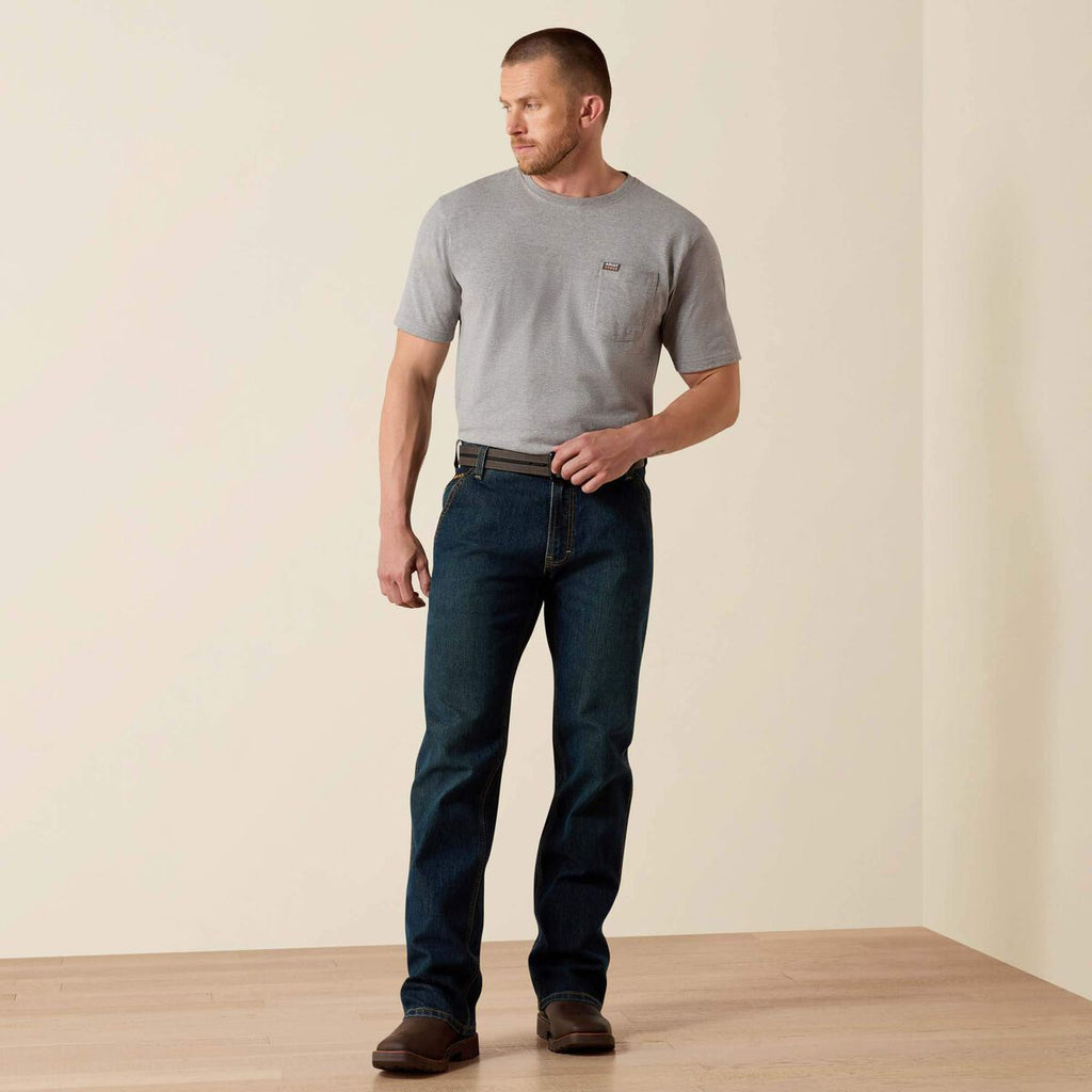 Calça Jeans Ariat Rebar M4 Relaxed Workhorse DuraStretch Boot Cut Phantom