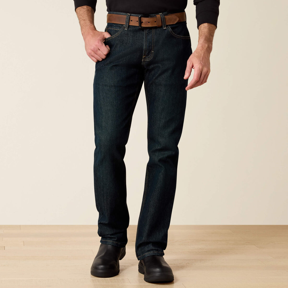 Calça Jeans Ariat | Rebar M7 Slim DuraStretch Basic Stackable Blackstone, Reta Slim (10034627)