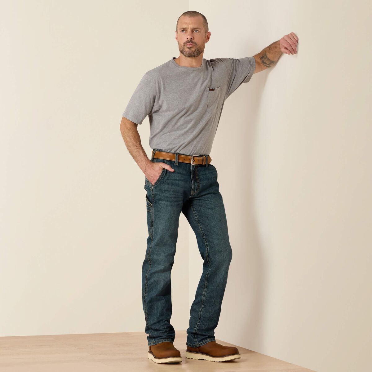 Calça Jeans Ariat | Rebar M7 Slim DuraStretch Workhorse McCoy, Reta Slim (10039287)