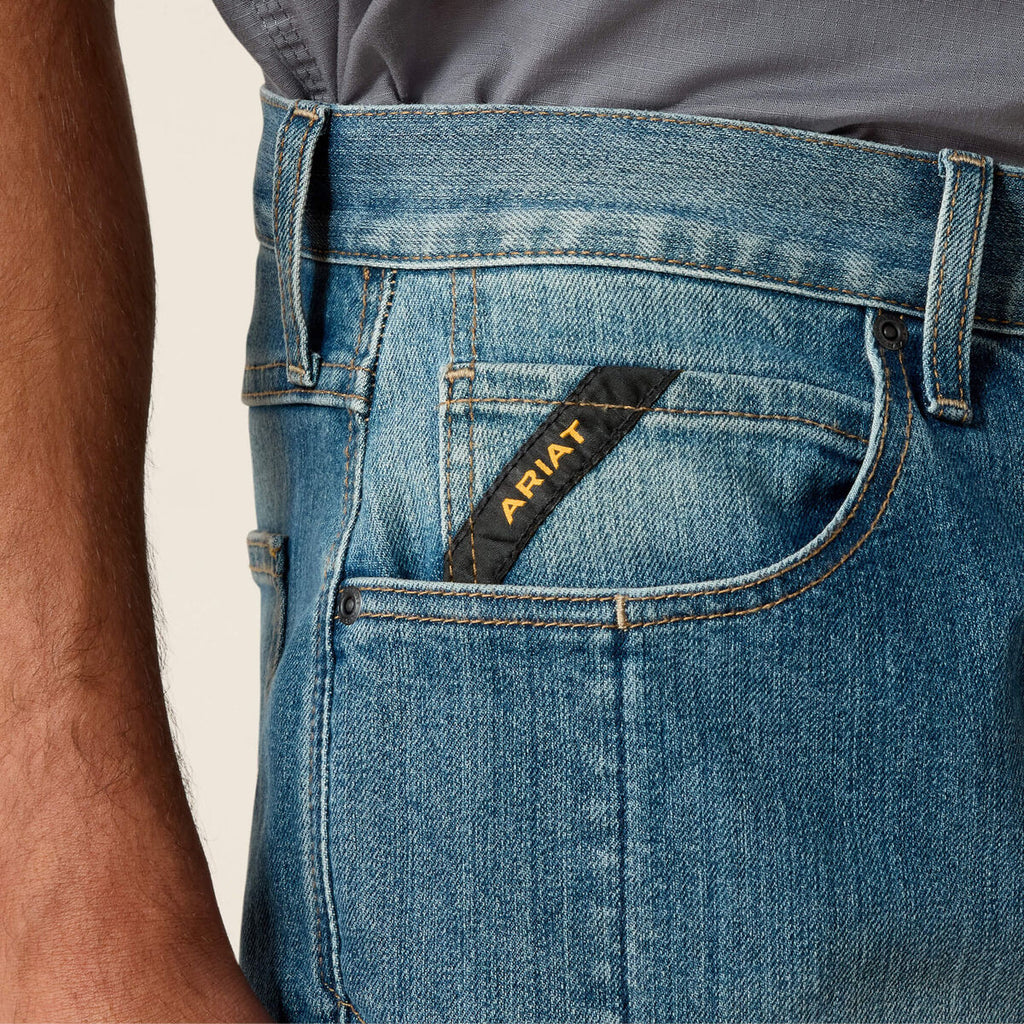 Calça Jeans Ariat Rebar M5 DuraStretch Basic Stackable Edgewood