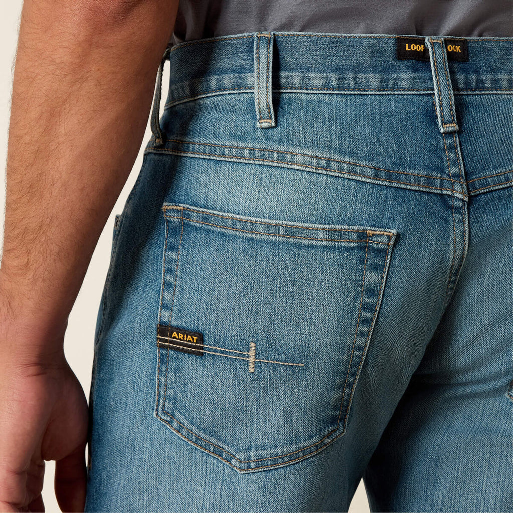 Calça Jeans Ariat Rebar M5 DuraStretch Basic Stackable Edgewood