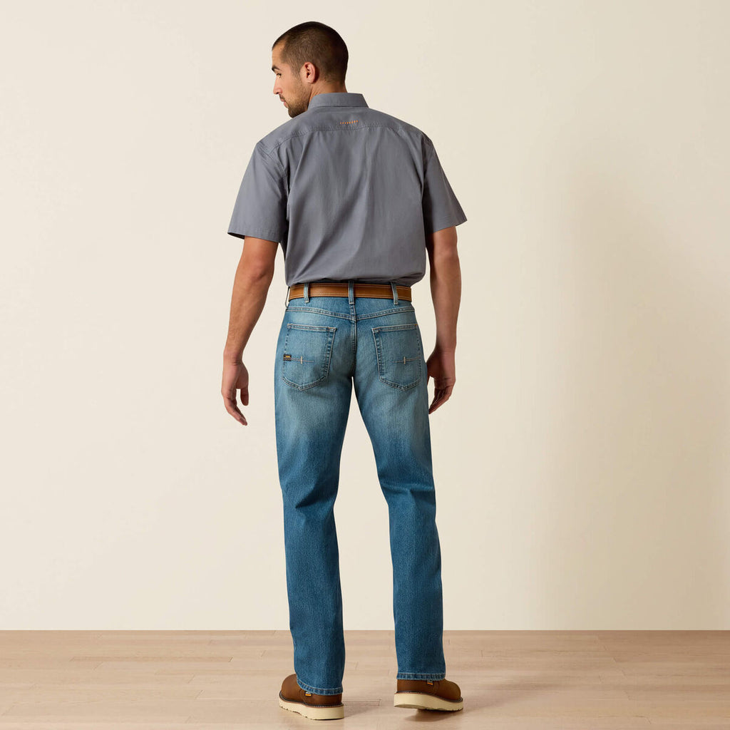 Calça Jeans Ariat Rebar M5 DuraStretch Basic Stackable Edgewood