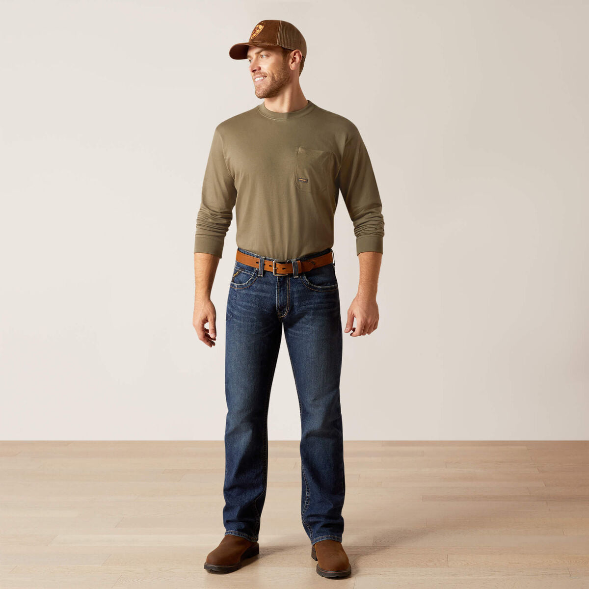 Calça Jeans Ariat Rebar M5 Straight Rail DuraStretch Encinitas