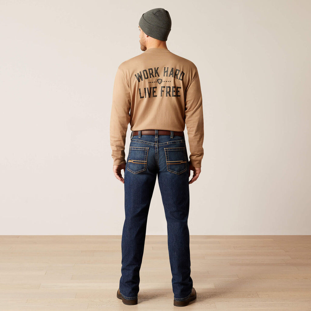 Calça Jeans Ariat Rebar M4 Relaxed Rail DuraStretch Boot Cut Encinitas