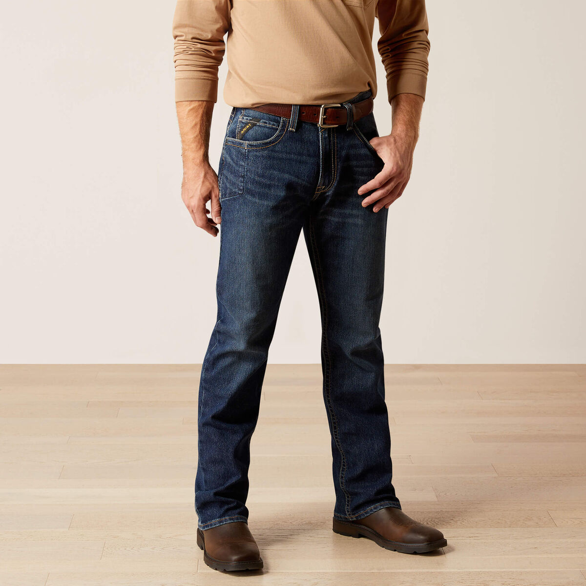 Calça Jeans Ariat Rebar M4 Relaxed Rail DuraStretch Boot Cut Encinitas