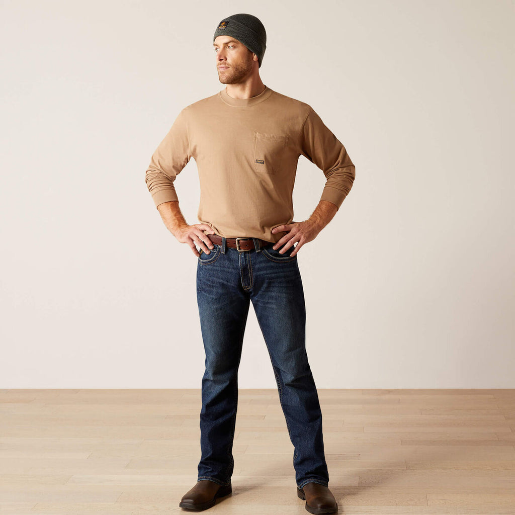 Calça Jeans Ariat Rebar M4 Relaxed Rail DuraStretch Boot Cut Encinitas