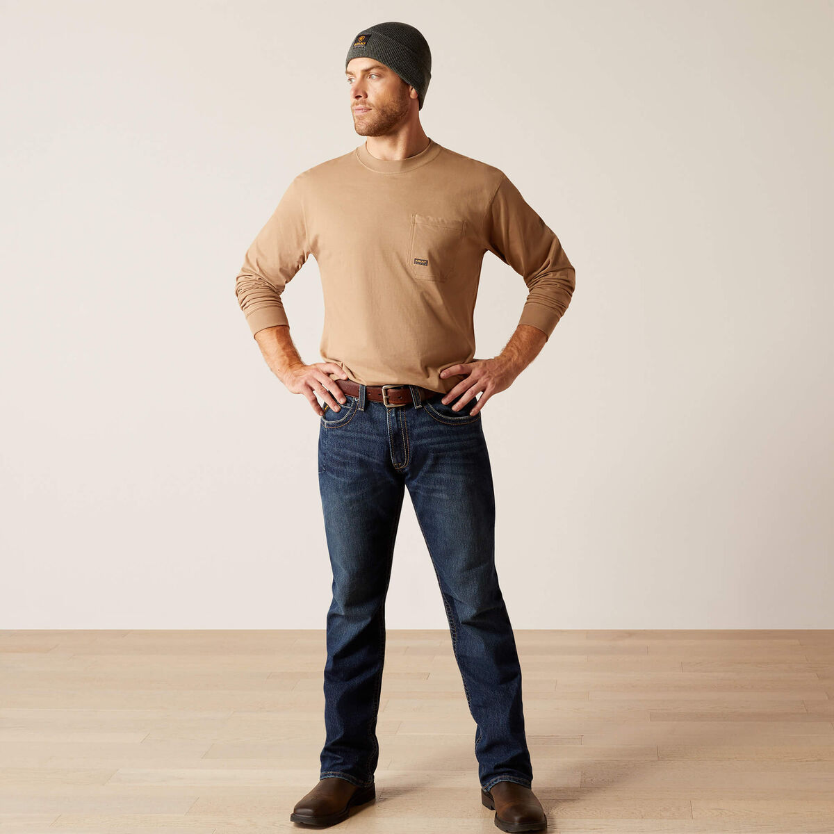 Calça Jeans Ariat Rebar M4 Relaxed Rail DuraStretch Boot Cut Encinitas