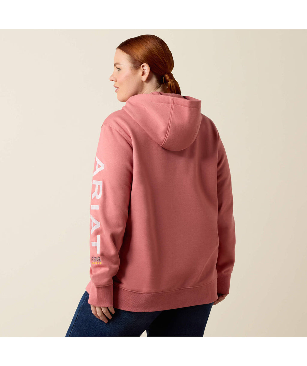 Rosa antigo mesclado e cinza-nuvem - modelo plus costas