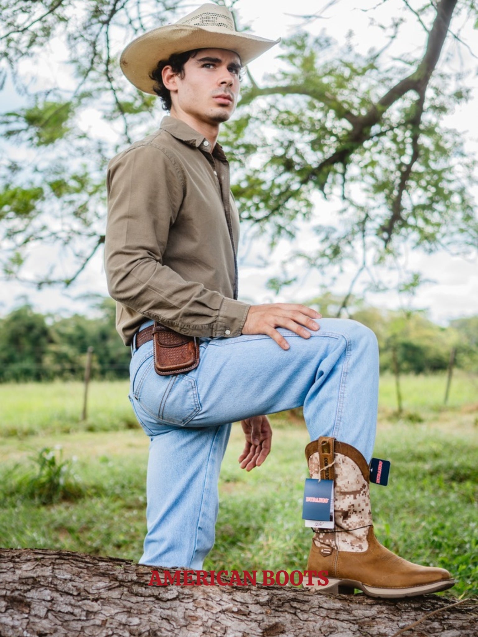 BOTA DURANGO REBEL, MILITAR c/ ABRIDOR DE GARRAFA — DDB0166.
