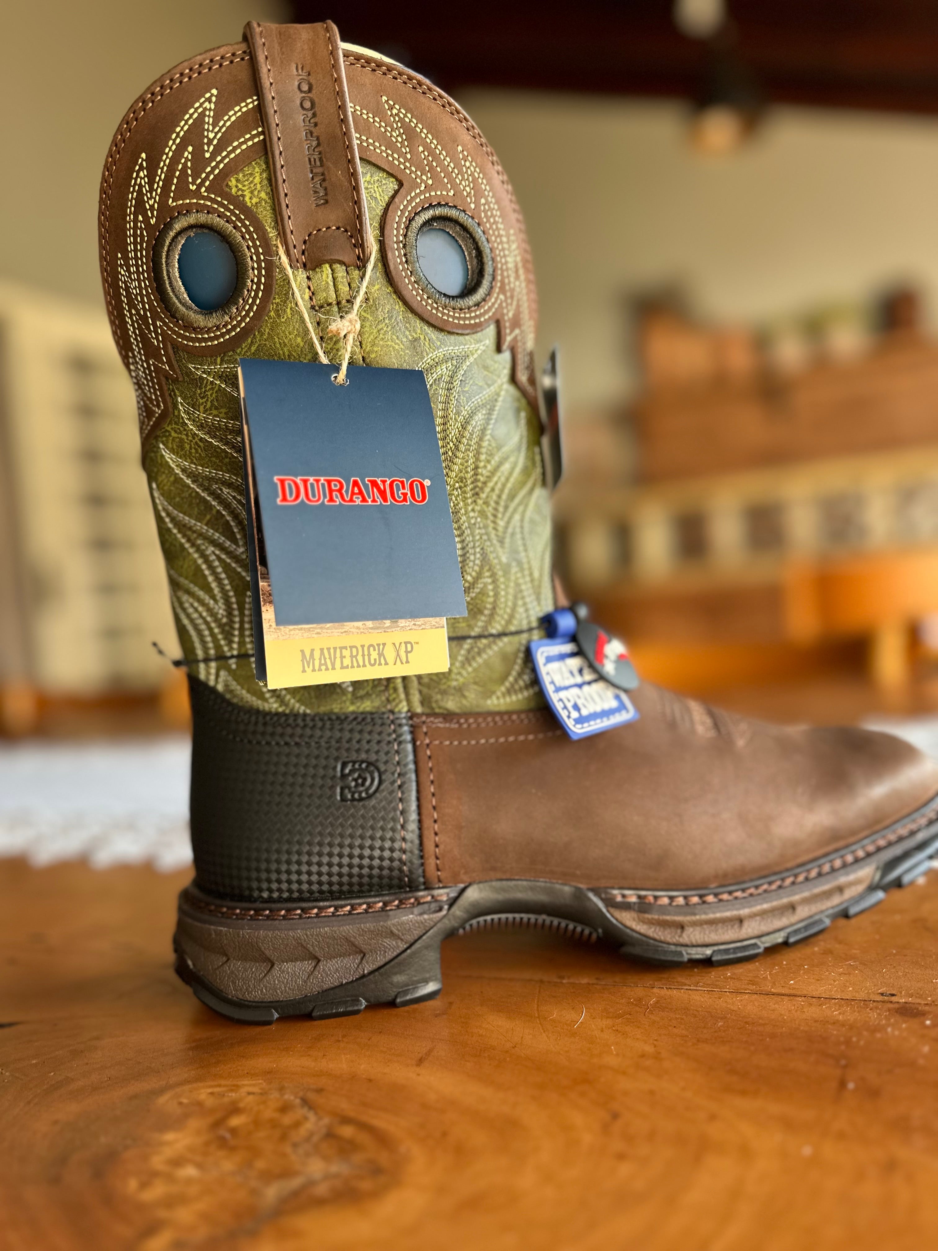 BOTA DURANGO MAVERICK VERDE CACTO, A PROVA D'ÁGUA — D00177