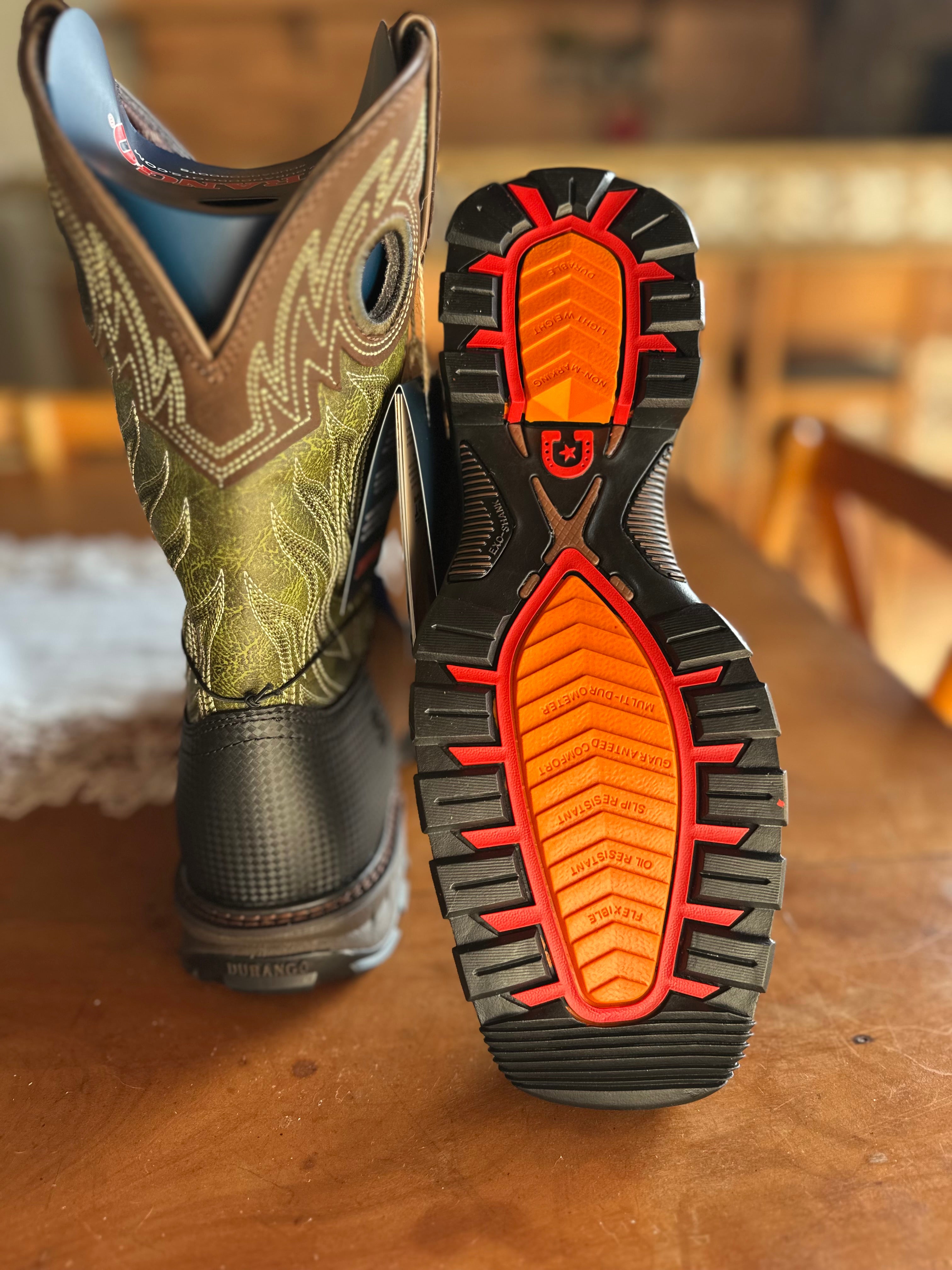 BOTA DURANGO MAVERICK VERDE CACTO, A PROVA D'ÁGUA — D00177