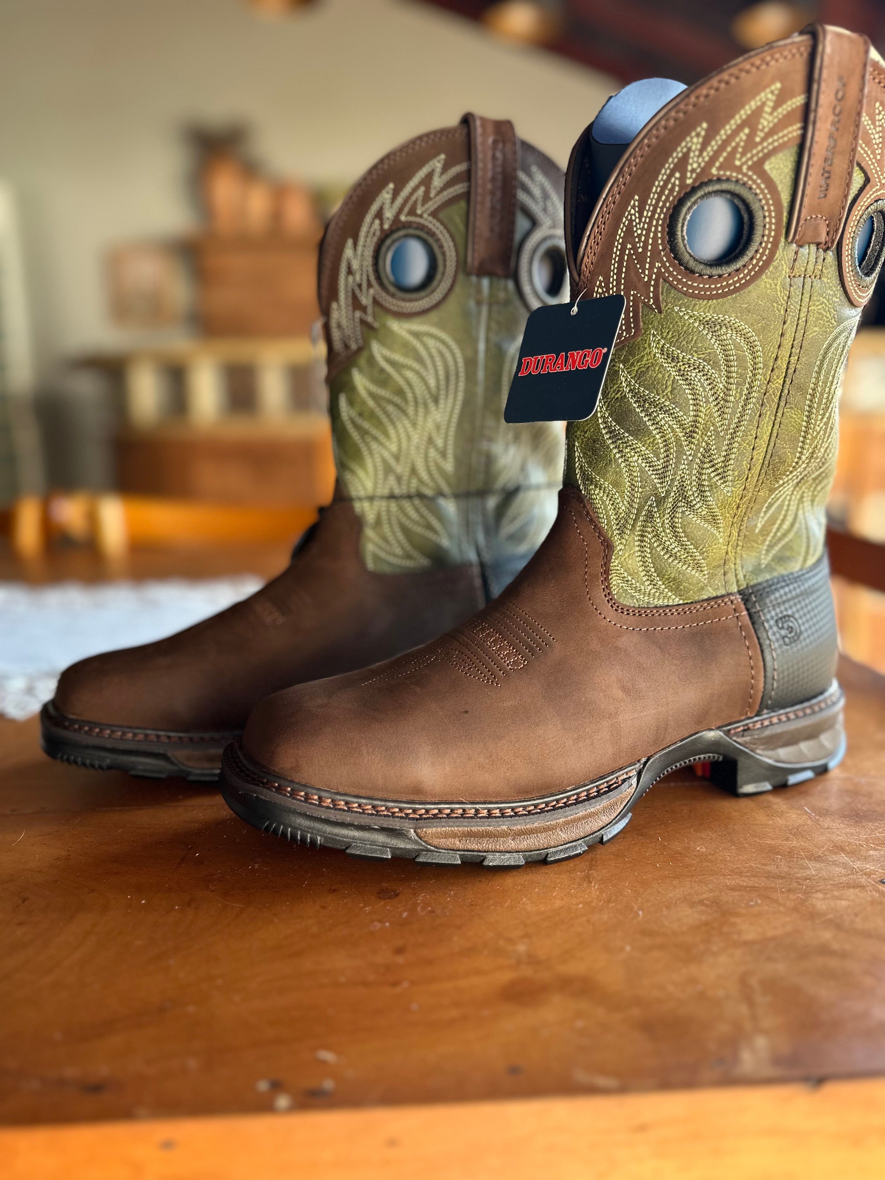 BOTA DURANGO MAVERICK VERDE CACTO, A PROVA D'ÁGUA — D00177