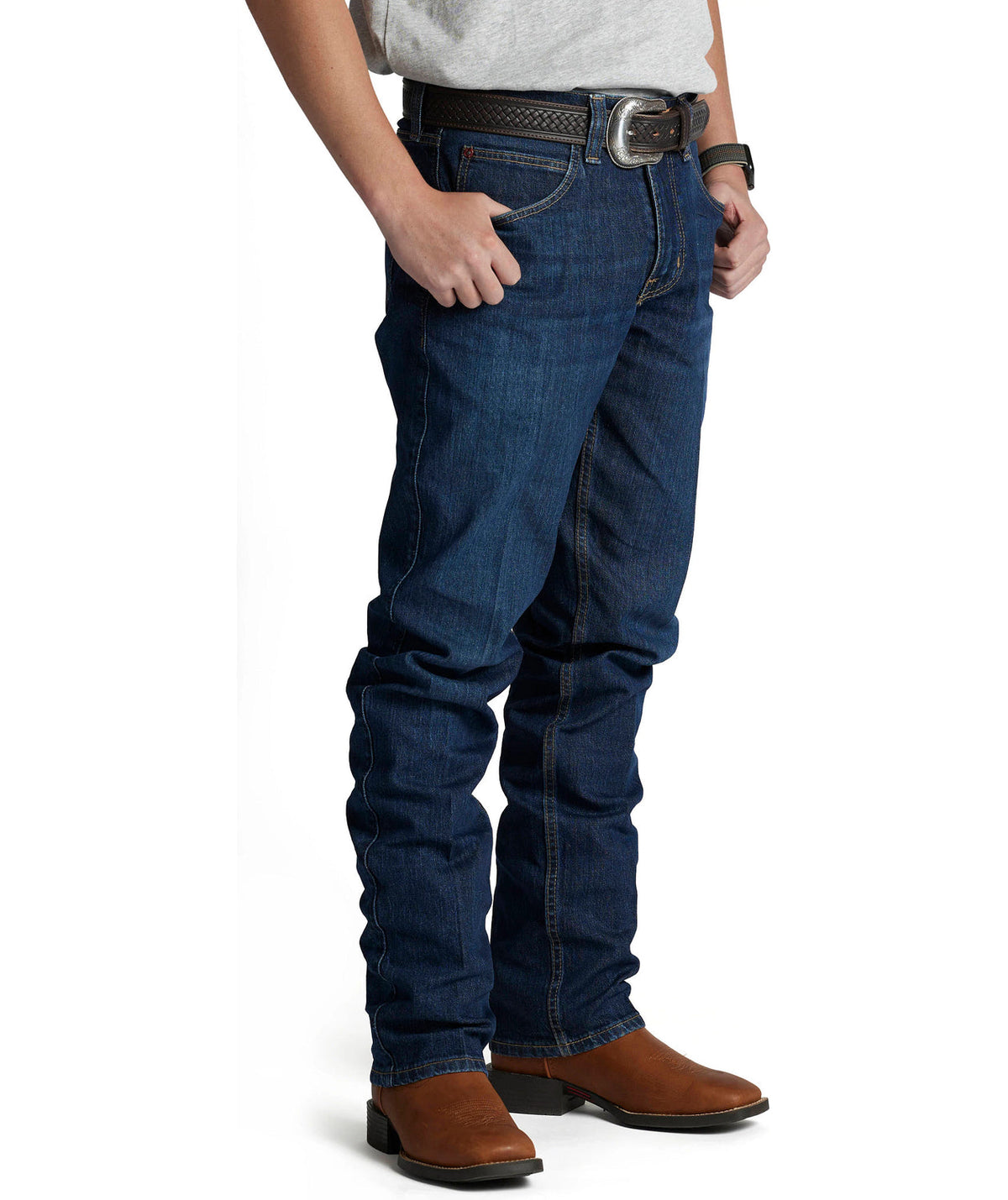 Calça Justin Original Straight Leg, lavagem Medium Blue