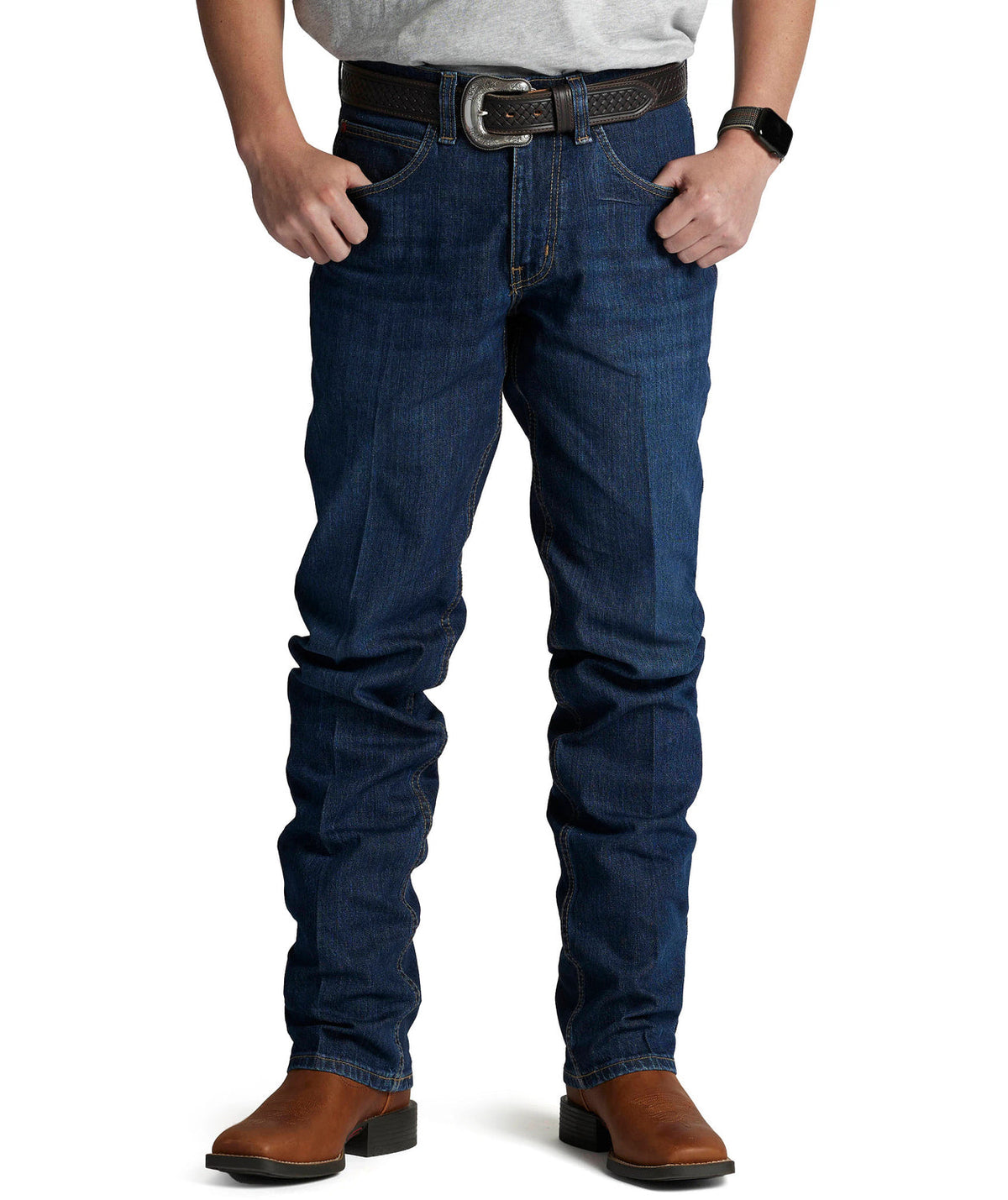 Calça Justin Original Straight Leg, lavagem Medium Blue