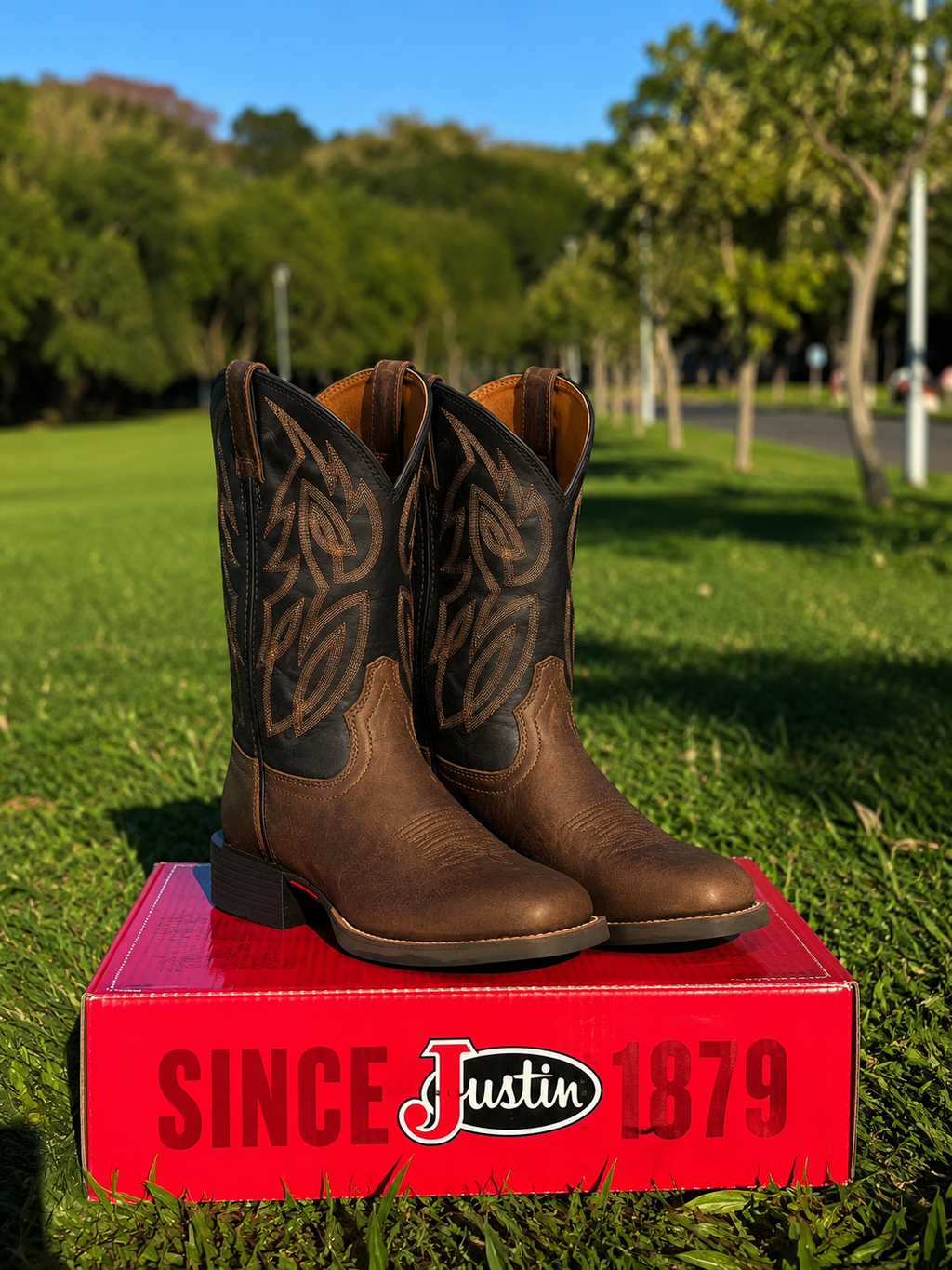 Bota Justin Rendon Western Bico Redondo J7531