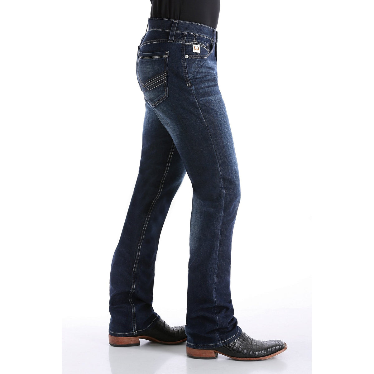 Calça Jeans Cinch Ian Slim Fit Boot Cut, vista lateral